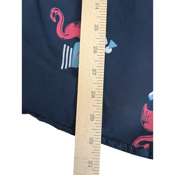 Flamingo Print XL Broken Threads Men’s Short Sleeve Button-Up Shirt Navy Blue - Picture 11 of 11